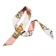 Silk Feeling Neck Scarf Handbag Handle Satin Headband Hair Band