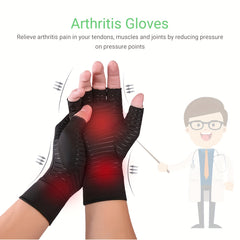 Compression Fingerless Gloves for Typing Anti Slip Comfortable Handwear