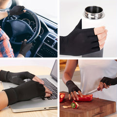 Compression Fingerless Gloves for Typing Anti Slip Comfortable Handwear