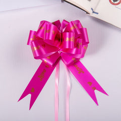 6pcs Love Print Bow Pull Flower Ribbon Christmas Decoration