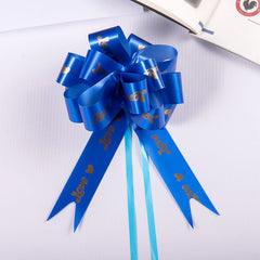 6pcs Love Print Bow Pull Flower Ribbon Christmas Decoration