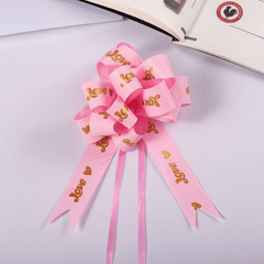 6pcs Love Print Bow Pull Flower Ribbon Christmas Decoration