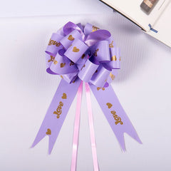 6pcs Love Print Bow Pull Flower Ribbon Christmas Decoration