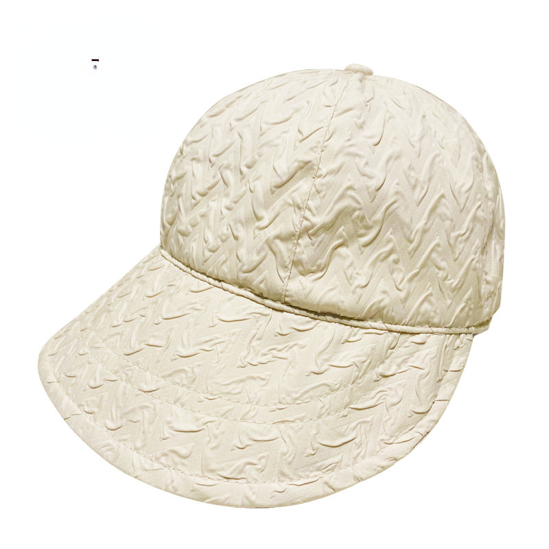 Wide Brim Embossed Sun Hat Lightweight Solid Sports Baseball Cap