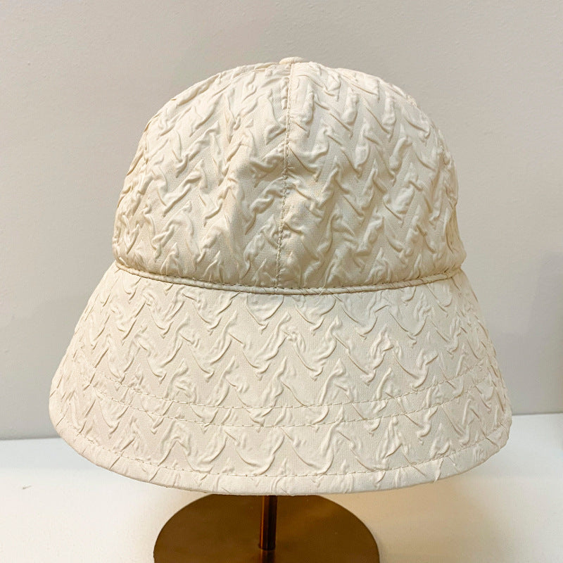 Wide Brim Embossed Sun Hat Lightweight Solid Sports Baseball Cap