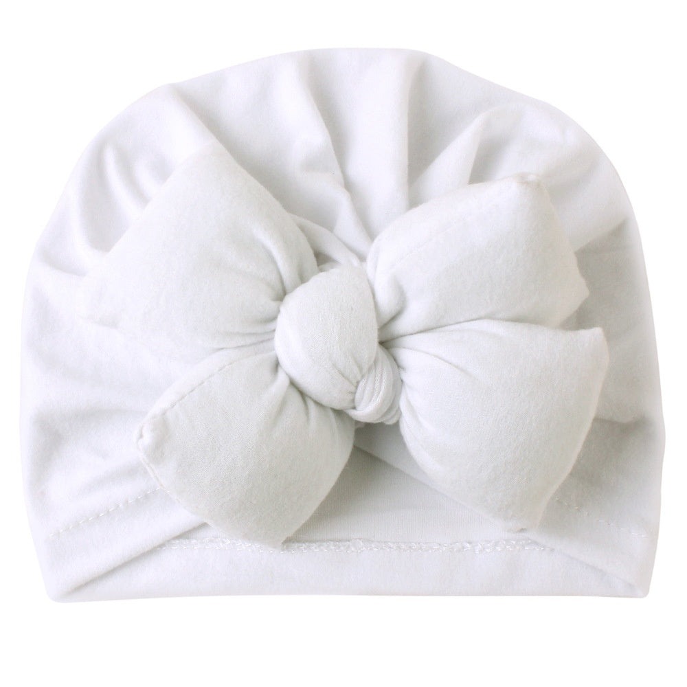 Soft Cotton Wool Knitted Baby Hat with Big Bow