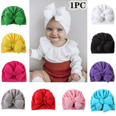 Soft Cotton Wool Knitted Baby Hat with Big Bow