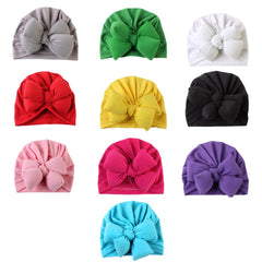 Soft Cotton Wool Knitted Baby Hat with Big Bow