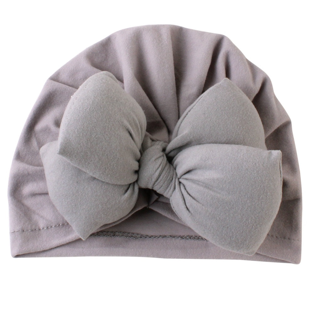 Soft Cotton Wool Knitted Baby Hat with Big Bow