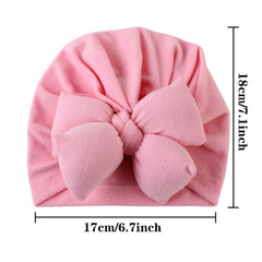 Soft Cotton Wool Knitted Baby Hat with Big Bow