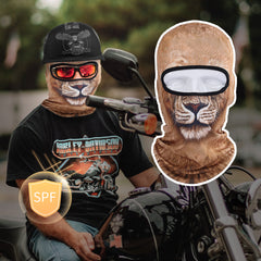 3D Animal Print Full Face Hood Mask Ice Silk Breathable Face Mask