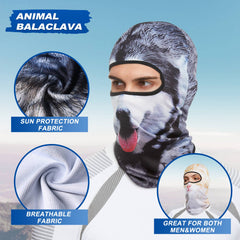 3D Animal Print Full Face Hood Mask Ice Silk Breathable Face Mask