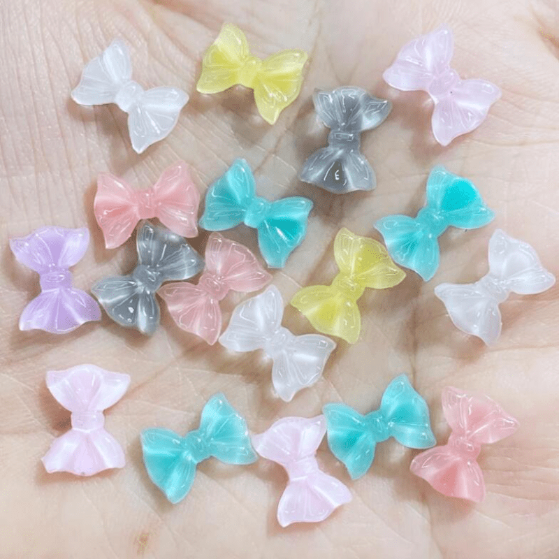 20pcs Mini Bow Resin Crafts for Jewelry & Hairwear