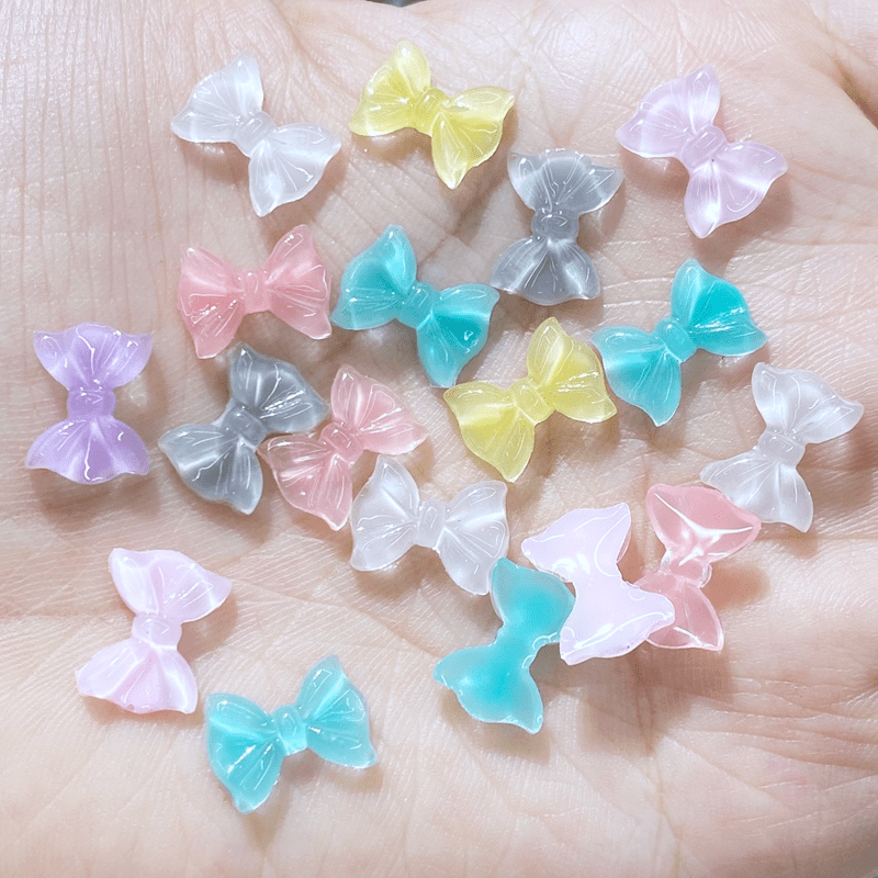 20pcs Mini Bow Resin Crafts for Jewelry & Hairwear
