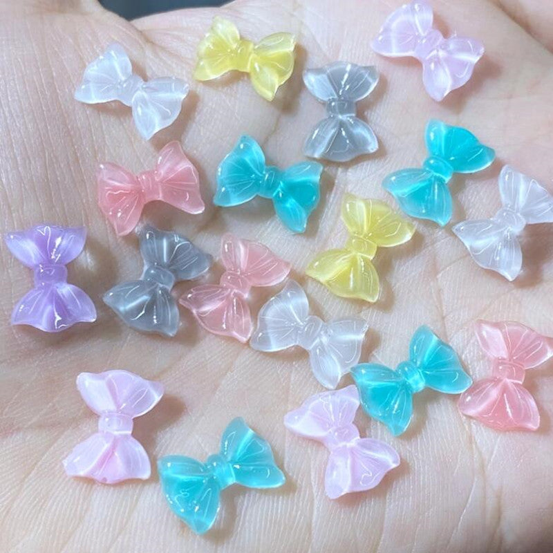 20pcs Mini Bow Resin Crafts for Jewelry & Hairwear