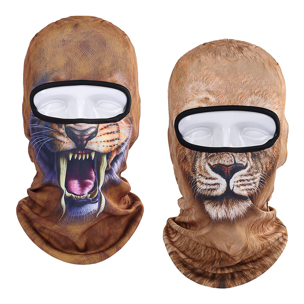 2PCS 3D Animal Balaclava Neck Warmer Full Face Mask