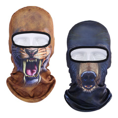 2PCS 3D Animal Balaclava Neck Warmer Full Face Mask