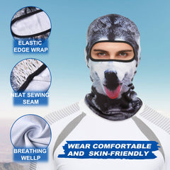 2PCS 3D Animal Balaclava Neck Warmer Full Face Mask