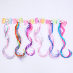 Unicorn Hair Clips Glitter Gradient Hair Extensions Princess Dress Up