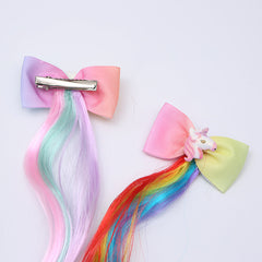 Unicorn Hair Clips Glitter Gradient Hair Extensions Princess Dress Up