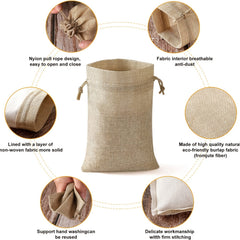 5pcs Canvas Gift Bag with Labels and Rope - Perfect for Weddings