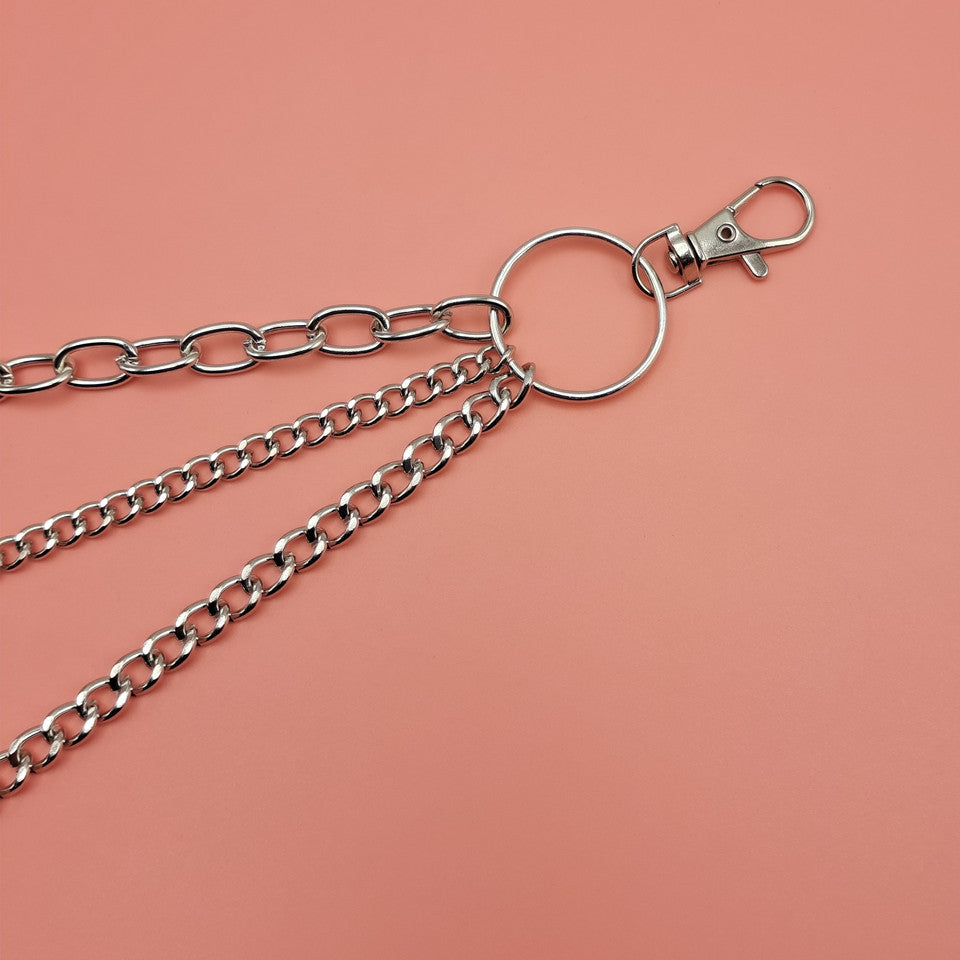 Alloy Silver Grey Belt Punk Metal Chain Waist Chain