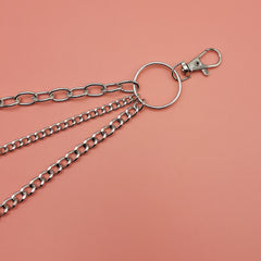 Alloy Silver Grey Belt Punk Metal Chain Waist Chain