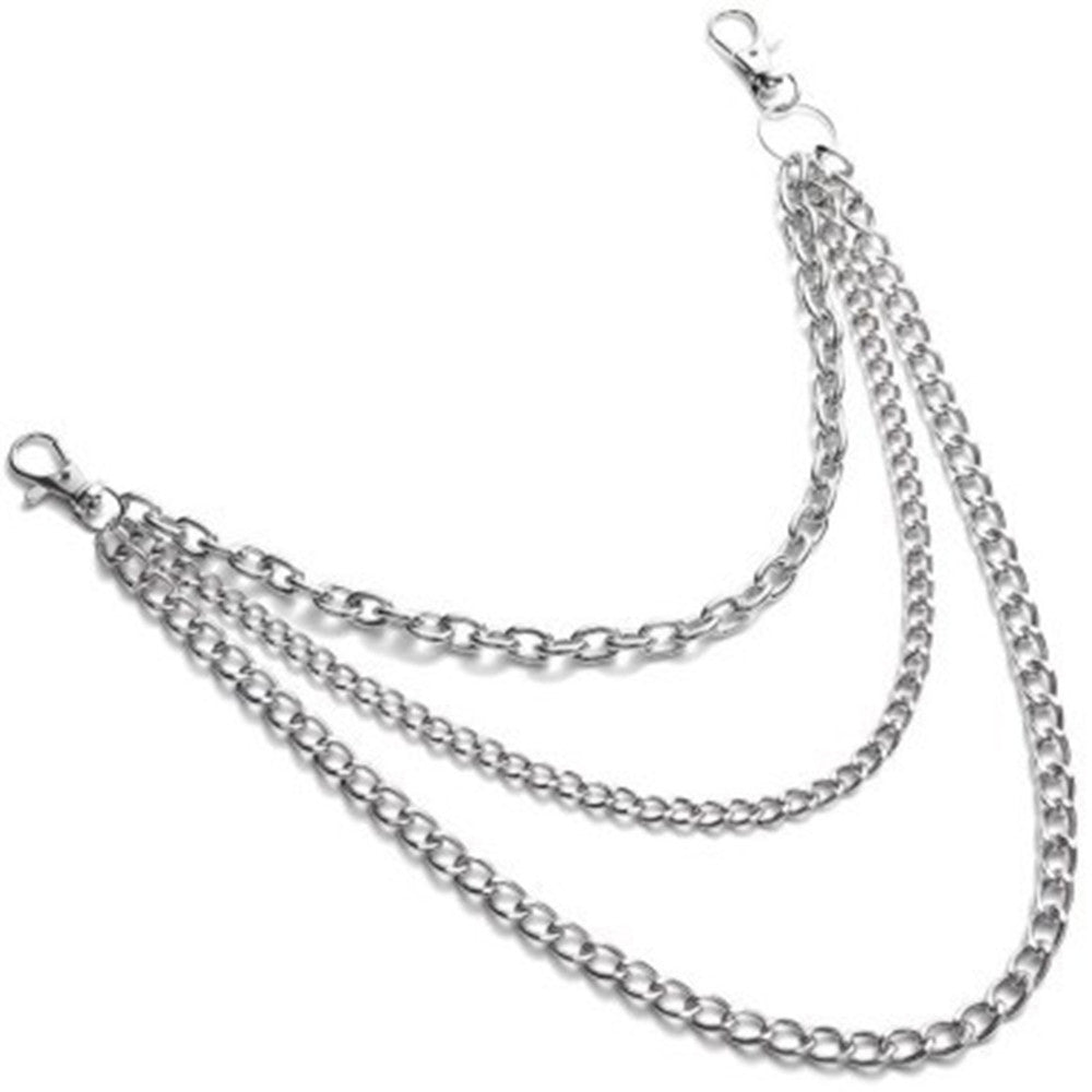 Alloy Silver Grey Belt Punk Metal Chain Waist Chain