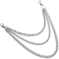 Alloy Silver Grey Belt Punk Metal Chain Waist Chain