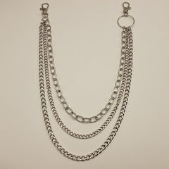 Alloy Silver Grey Belt Punk Metal Chain Waist Chain