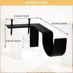 4pcs No Drill Curtain Rod Bracket Adjustable Metal Heavy Duty Curtain Rod Holder