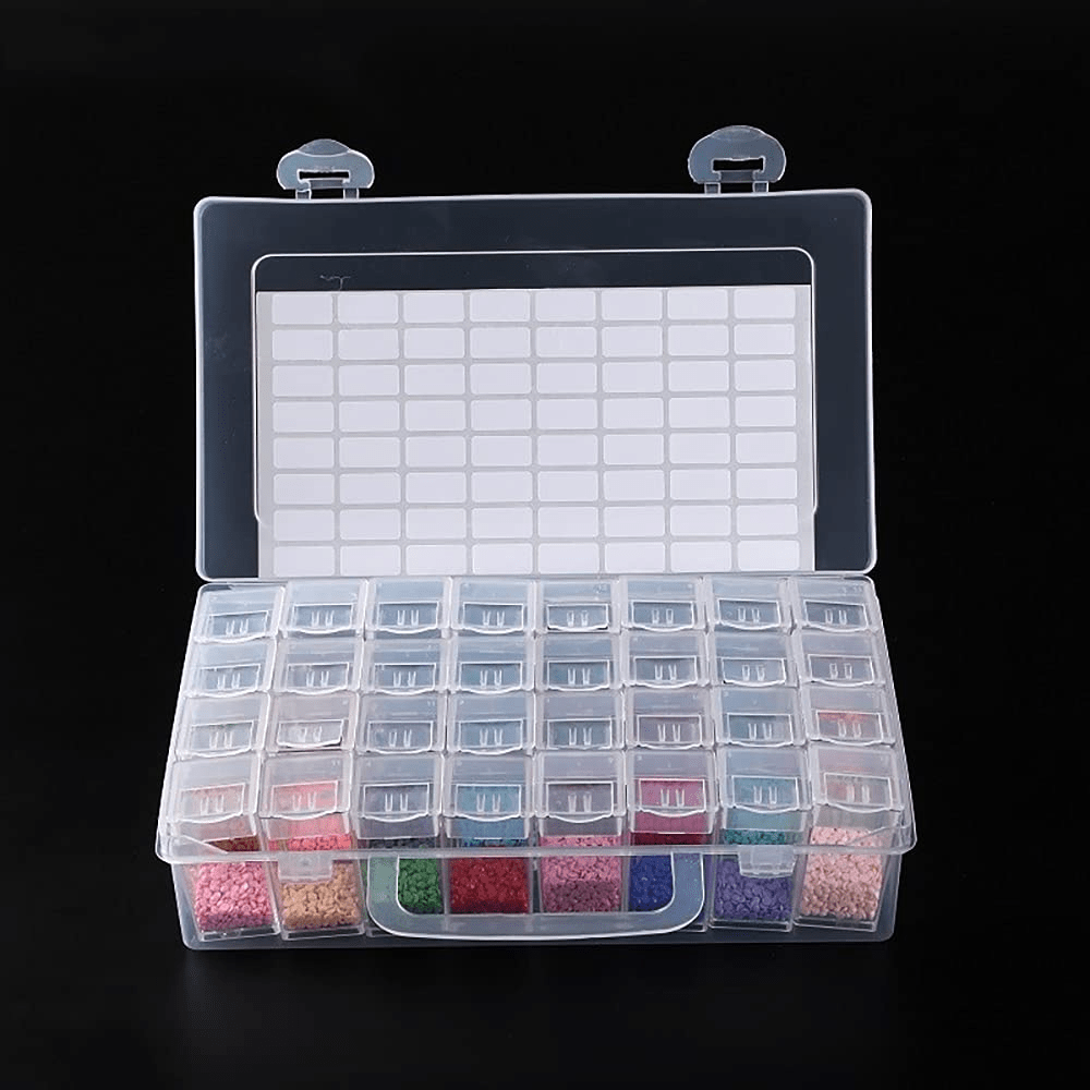 32-Slot DIY Diamond Painting Storage Box Beads Charms Jewelry Organizer