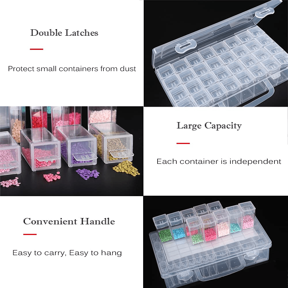 32-Slot DIY Diamond Painting Storage Box Beads Charms Jewelry Organizer