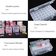 32-Slot DIY Diamond Painting Storage Box Beads Charms Jewelry Organizer