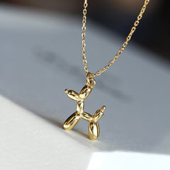 Girls Balloon Dog Necklace Animal Charm Necklace for Baby Girls