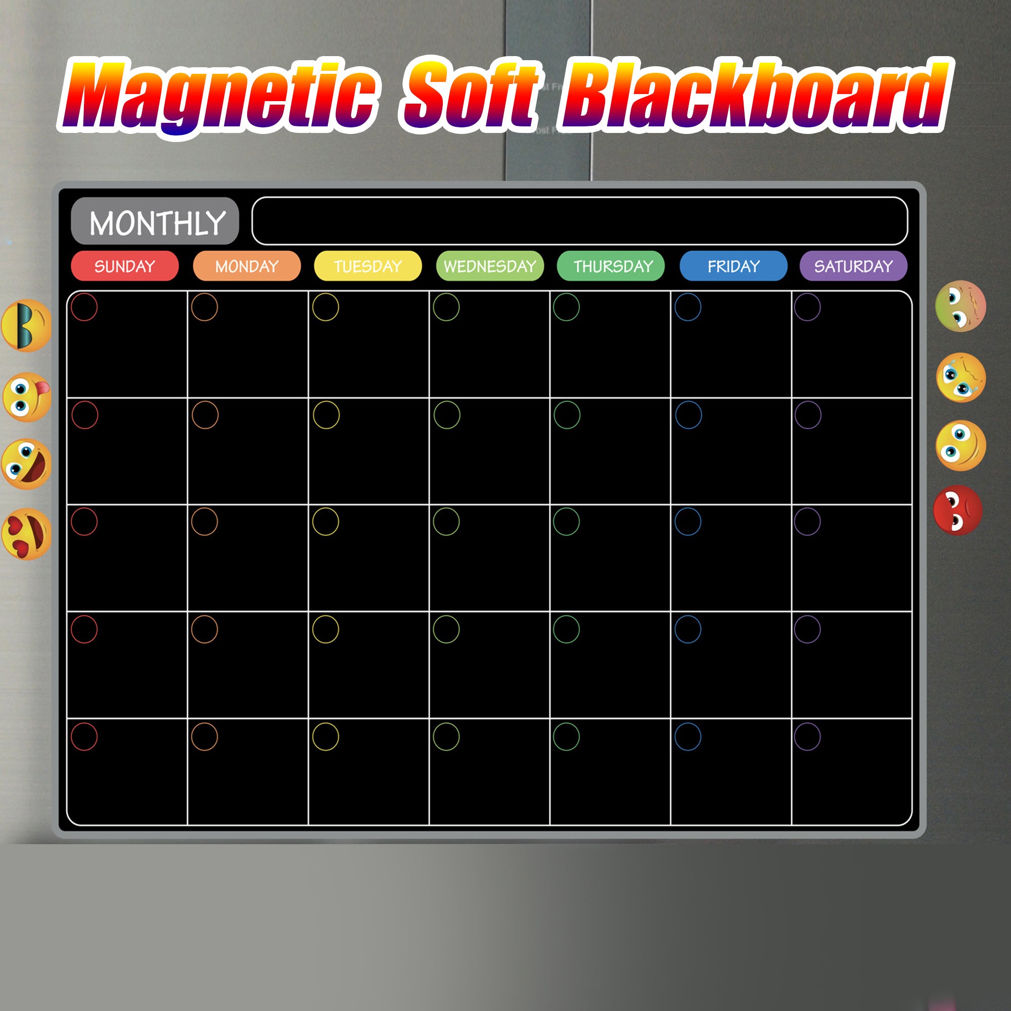 Large Magnetic Monthly Plan Fridge Sticker Soft Board Wet Erase