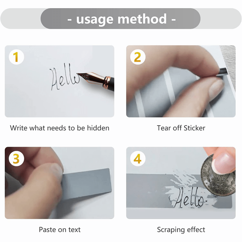100Pcs Scratch Off Stickers Pack for DIY Cards & Tickets