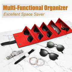 Durable Sunglasses Storage Box Leather Hanging Folding Glasses Case
