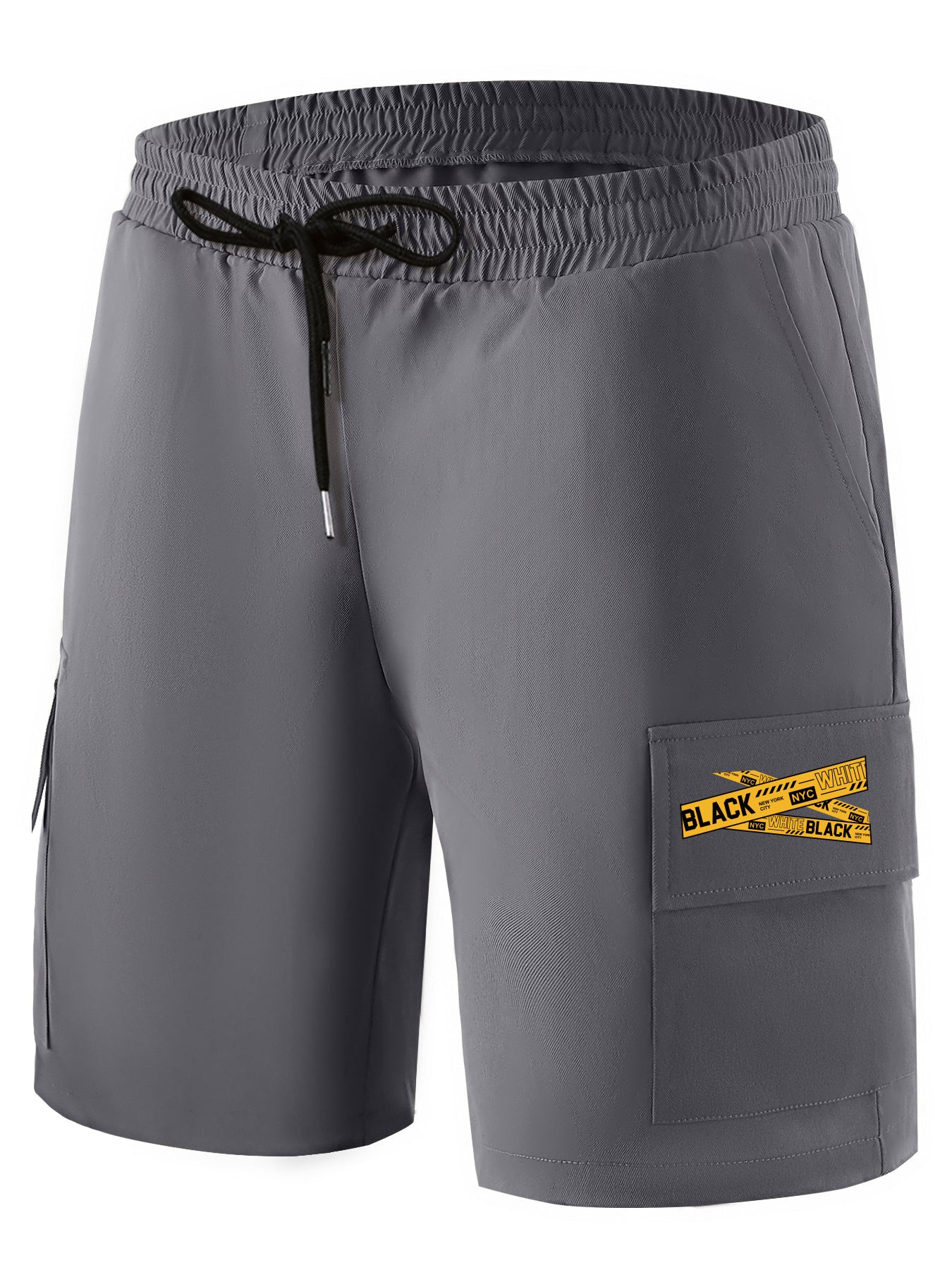 Men's Waist Drawstring Cargo Shorts