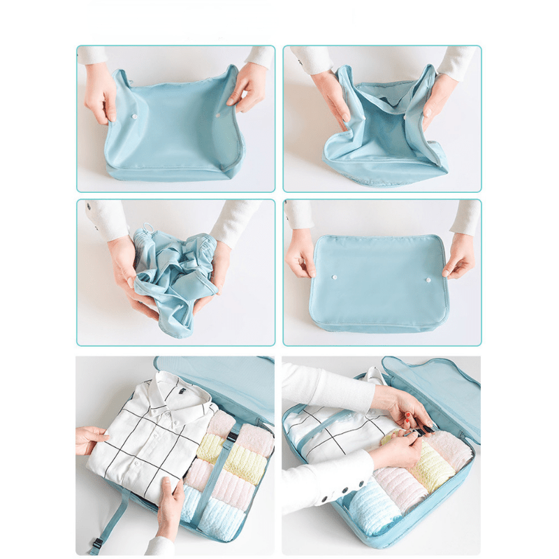 7pcs Clear Packaging Travel Luggage Organizer Hangable Laundry Bag Shoe Bag