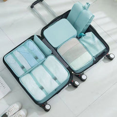 7pcs Clear Packaging Travel Luggage Organizer Hangable Laundry Bag Shoe Bag