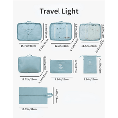 7pcs Clear Packaging Travel Luggage Organizer Hangable Laundry Bag Shoe Bag
