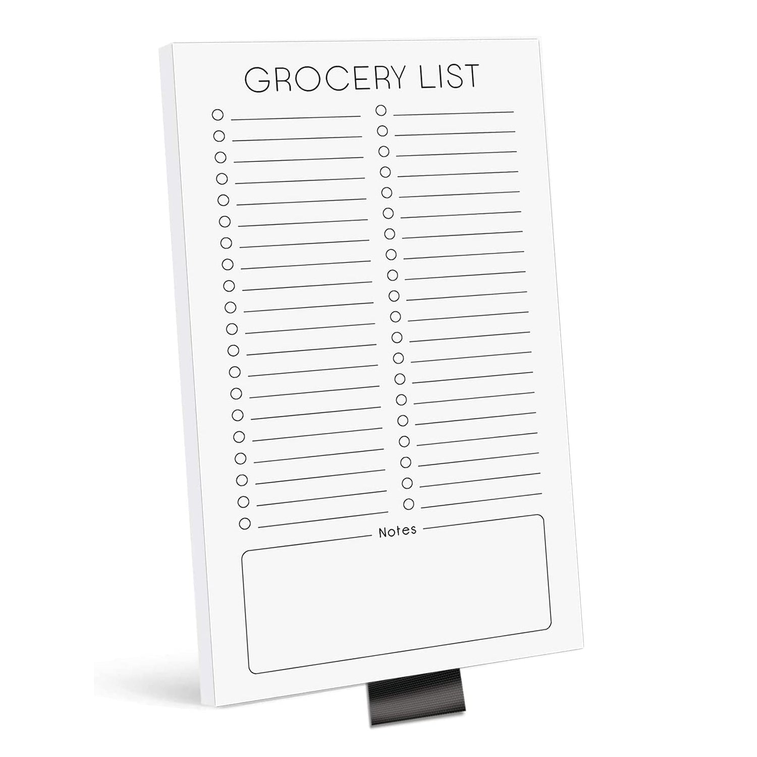 Grocery List Magnet Pad For Fridge, Fun Memo Magnetic Notepad with Pen Clip