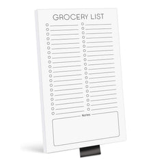 Grocery List Magnet Pad For Fridge, Fun Memo Magnetic Notepad with Pen Clip