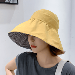 UV Protection Reversible Sun Hat Backless Ponytail Visor Hat Wide Brim