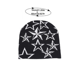 Star Printed Knitted Hip-hop Beanie Street Punk Winter Cap