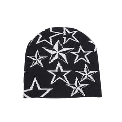 Star Printed Knitted Hip-hop Beanie Street Punk Winter Cap