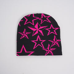 Star Printed Knitted Hip-hop Beanie Street Punk Winter Cap