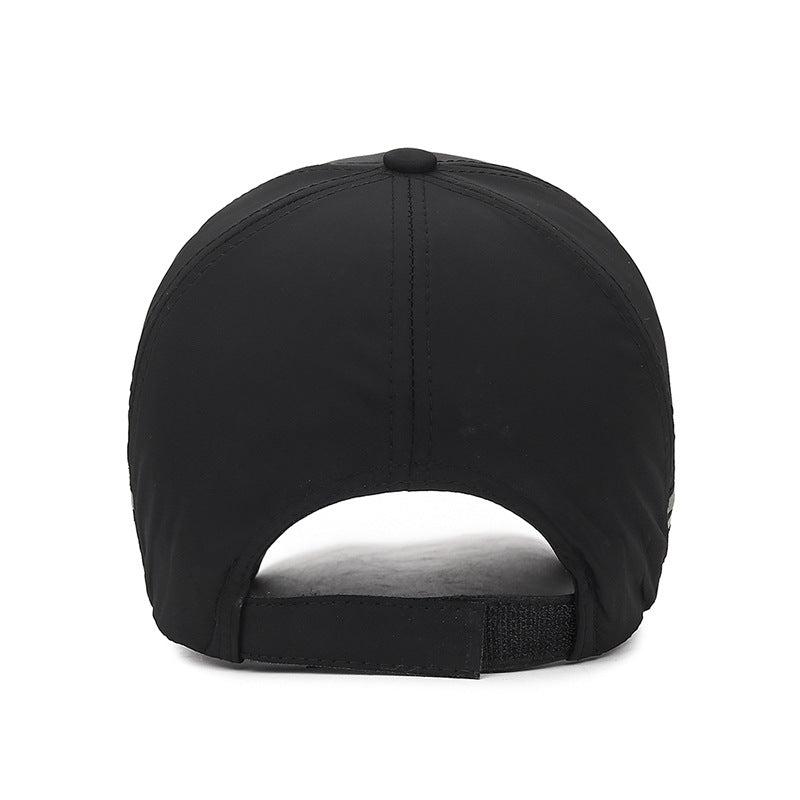 Men's Extended Brim Sunshade Cap with Reflective Strip, Windproof Rope