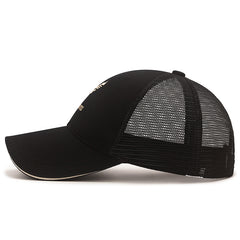 Men's Feather Embroidered Baseball Cap, Sunscreen Mesh Hat
